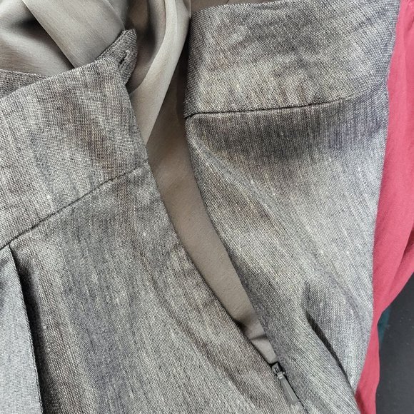 Eileen Fisher Womens Silver Glimmer Linen Stretch Faux Wrap Skirt Size PP (2/4P) - Picture 5 of 10